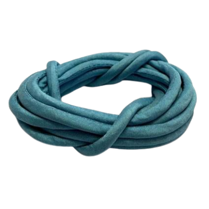 Real silk cords with inserts - 4 mm - BABY BLUE