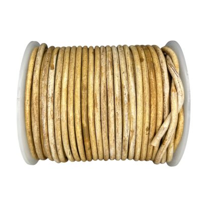 Round Leather Cord Vintage Camel 3mm