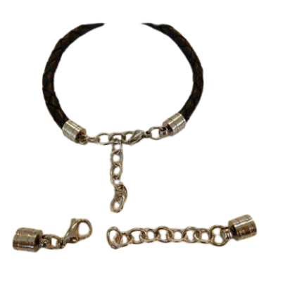 Stainless steel extension chain with clasp - SSP-390-6mm-Steel