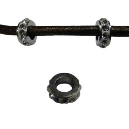 Stainless steel part for round leather: SSP-360 4mm (Crystal)