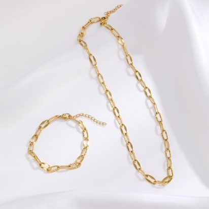 Gold Plated Stainless Steel Necklace - 526