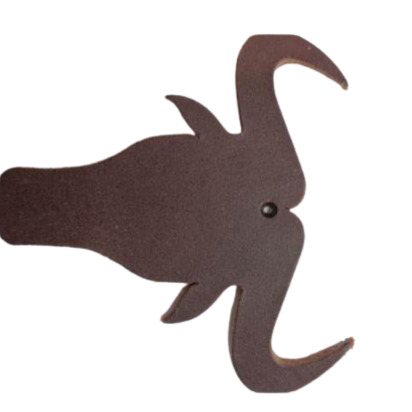 KC-Key Cord Buffalo Heads 7cm - Dark Brown