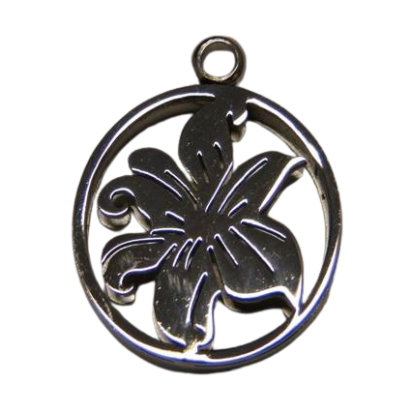 Stainless Steel Pendant: SSP-160 27mm (Steel) Flower