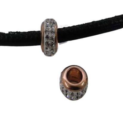 Stainless steel part for round leather: SSP-366 5mm (rose gold)