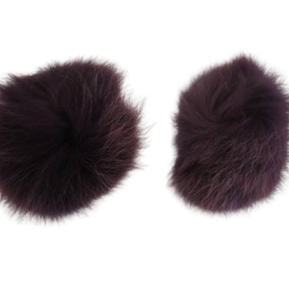 Fox Fur Pom Pom-Dark Purple-10cms