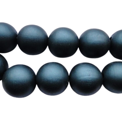 Wooden Beads - Metallic Dark Blue