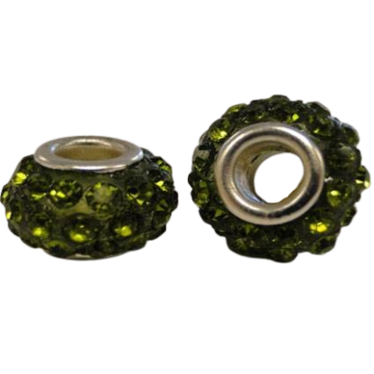 Crystals for leather cord: CA-4126 5mm (Green)