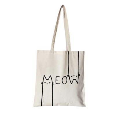 Cotton Tote Bag with Cats