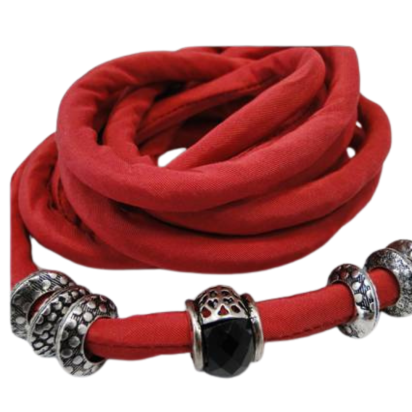 Real silk cords with inserts - 8 mm - Holiday