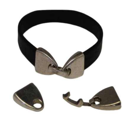 Zamak Snap Lock Clasp: ZAML65 9.5x2.5mm (Steel)