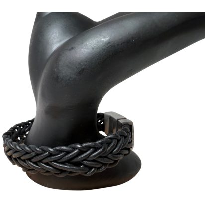 Tuscon Braided Leather Cords - 14x3.5mm - Matt Black
