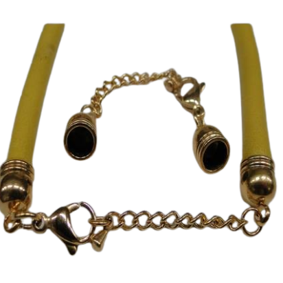 Stainless steel extension chain with lobster claps - SSP453-6mm-gold