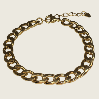 Curb Chain Bracelet - Gold - 6mm - Item 986