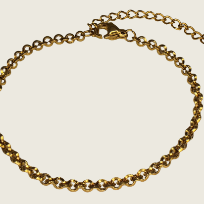 Triangle Wire Belcher Chain Bracelet - Gold - 2mm - Item 987