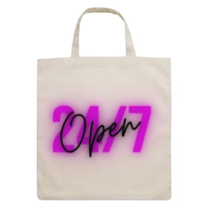 Cotton Tote Bag - open 24h