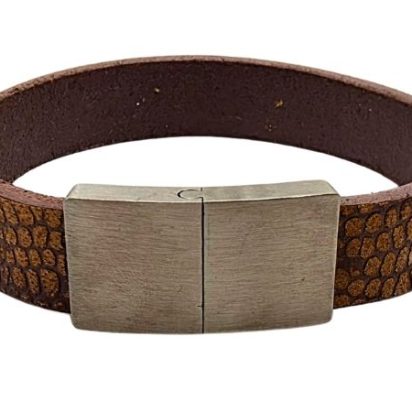 Plain Flat Leather Bracelet - Style 322
