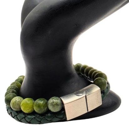 Combination Gemstone and Leather Bracelet - Style 171