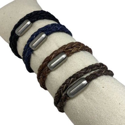 Dublin Bolo Braided Round Twist Leather Cords - 6mm -  Vintage Dark Brown