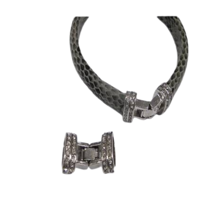 Zamak Snap Lock with crytal:  MGL-248 10*5mm (Steel)