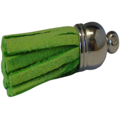 Tassels-Suede-Silver Caps-Neon Green-30mm