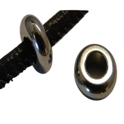 Stainless steel part for round leather: SSP-186 4mm (Steel)