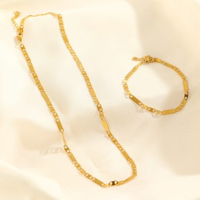 Gold Plated Stainless Steel Necklace - 528