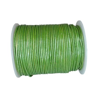 Round Leather Cord -1mm- Metallic Green