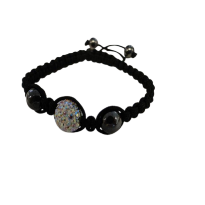 Shamballa Bracelet - Crystal AB - Black