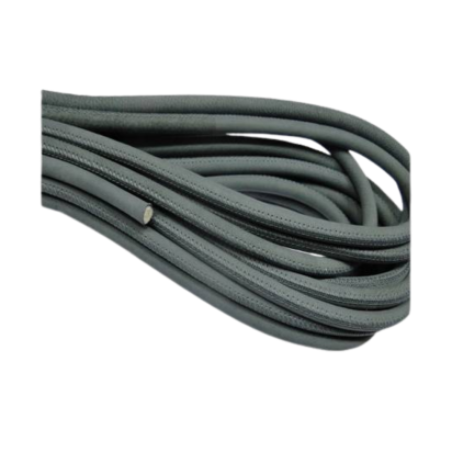 Round stitched nappa leather cord - Sky Blue - 6mm
