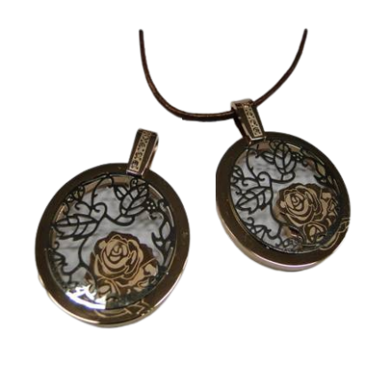 Stainless steel pendant: SSP-490 34mm (Rose Gold + Steel)