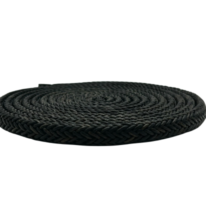 SPIRAL BRAIDED LEATHER CORDS - 11X6MM - VINTAGE BLACK