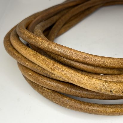 Round Leather Cord - Dark Tan - 10mm