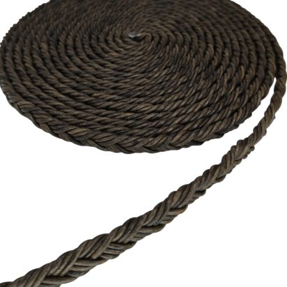 Ibiza braided leather cords - 10*5mm- vintage dark brown