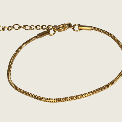Soft Round Snake Chain Bracelet – Gold - 1.5mm - Item 901