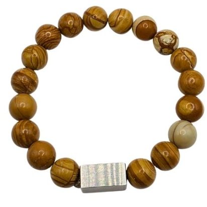 Wood Grain Gemstone Bracelet: Style-513 (8mm)