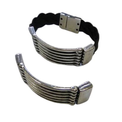Zamak Half Bracelet Cuffs: MGL308 2.5mm (Antique Silver)