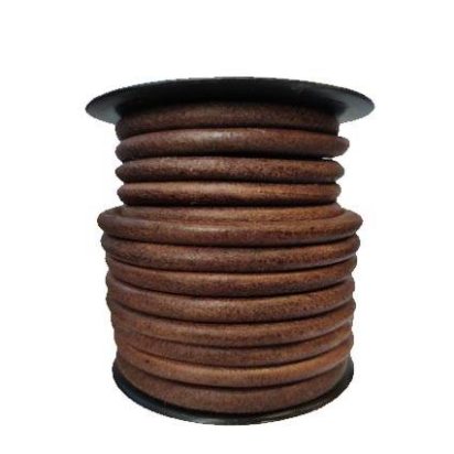 Round leather Cords - 10mm - Vintage Tan