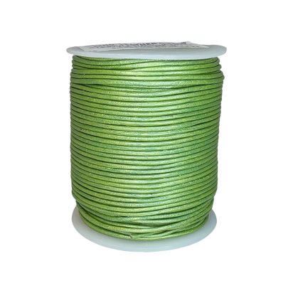 Round Leather Cord -1mm- Metallic Pistachio