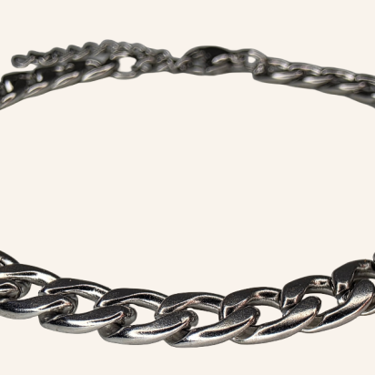 Curb Chain Bracelet - Silver - 5mm - Item 986