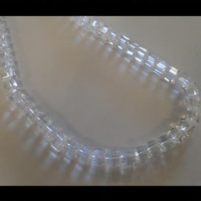 Faceted Cubes - 4mm (Crystal)