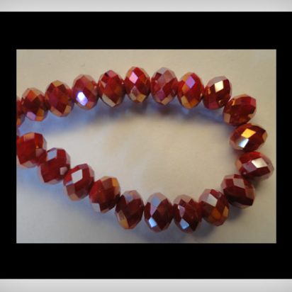 Faceted Glass Beads - 8mm (Wine Red AB)