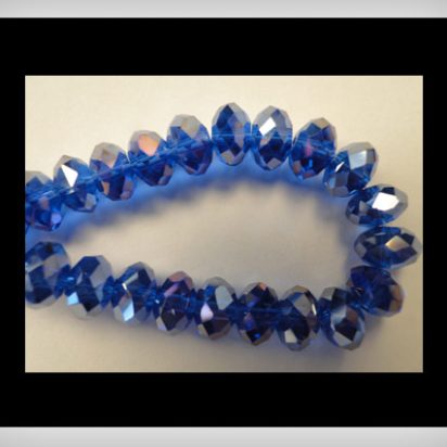 Faceted Glass Beads - 12mm (Saphire AB)