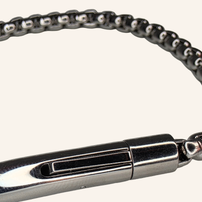 Rolo Chain Bracelet with Magnetic Clasp - 4mm - Silver