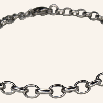 Semicircle Wire Dendritic Pearl Bracelet – Silver - 2mm - Item 995