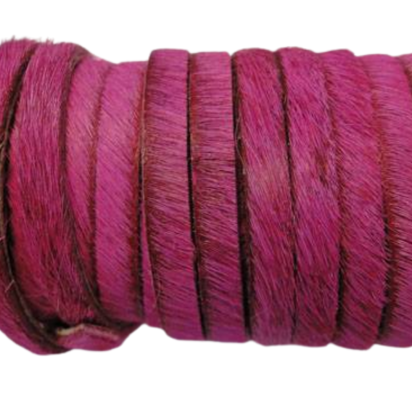 Hair-On Leather cords - 5MM - Fuchsia