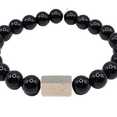 Black Onyx Gemstone Bracelet: Style-574 (10mm)