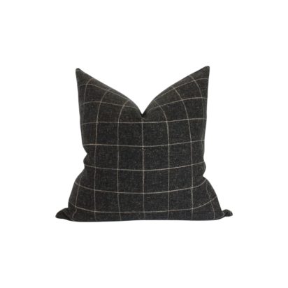 Black Cotton Cushion with Squares