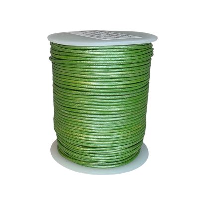Round Leather Cord -1mm- Metallic Green