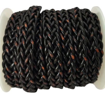 Tuscon Braided Leather Cords - 14x3.5mm - Coffee Brown