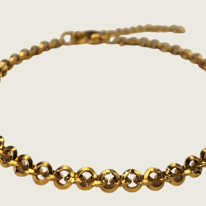 Triangle Wire Belcher Chain Bracelet - Gold - 2mm - Item 987